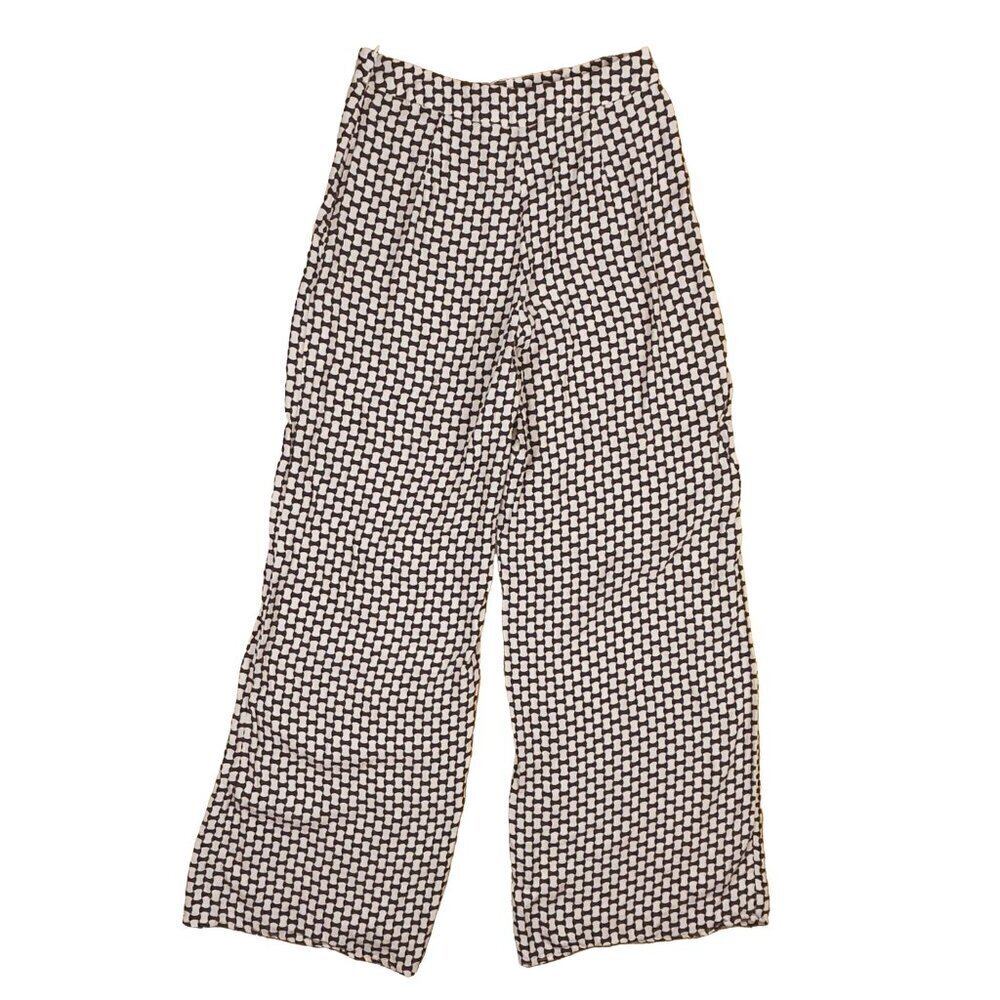 NOBODY'S CHILD Fearne Cotton Brown Cream Geo Print Wide Leg Cora Trousers Size 4 - Picture 5 of 9